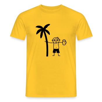 Party unter Palmen - Männer T-Shirt - Gelb - Vorne - AI Model Male 178 dark (178cm)
