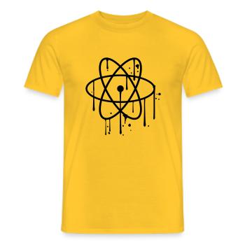graffiti drops spray atom symbol symbol cool kr - Men's T-Shirt - yellow - Front - AI Model Male 178 dark (178cm)