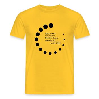 Print Loading ukrainian black - Men's T-Shirt - yellow - Front - AI Model Male 178 dark (178cm)