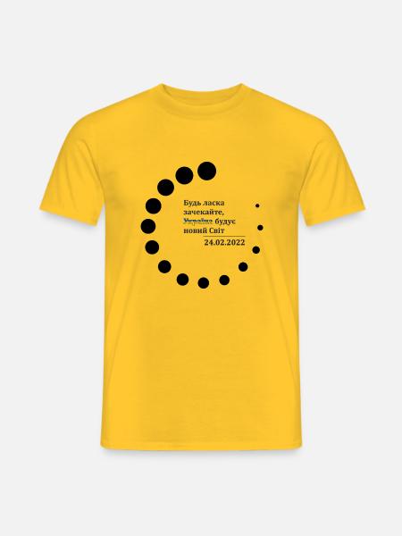 Print Loading ukrainian black - Men's T-Shirt - yellow