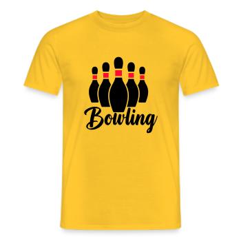 bowling - T-shirt homme - jaune - Devant - AI Model Male 178 dark (178cm)