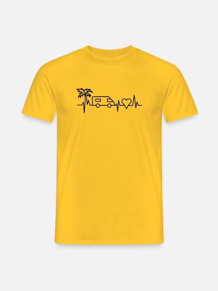 Mein Herz schlägt für Camper Van Leben - Männer T-Shirt - Gelb