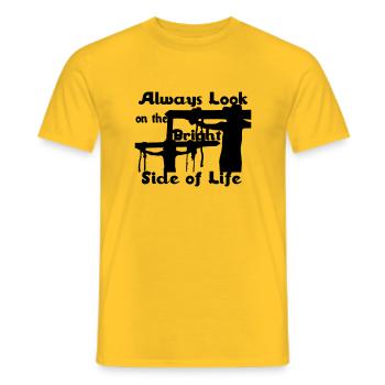 Always Look On The Bright Side of Life - Men's T-Shirt - yellow - Front - AI Model Male 178 dark (178cm)