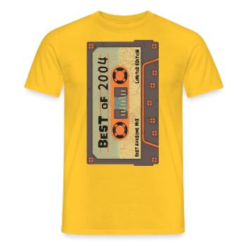 Year of birth 2004 Vintage birthday legend - Men's T-Shirt - yellow - Front - AI Model Male 178 dark (178cm)