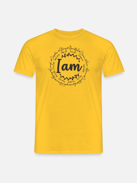 I am (Ich bin) Bibelverse - Männer T-Shirt - Gelb