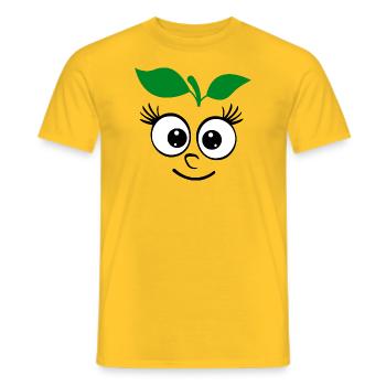 Zitrone Kostüm Gesicht lustig Obst Frucht Karneval - Männer T-Shirt - Gelb - Vorne - AI Model Male 178 dark (178cm)