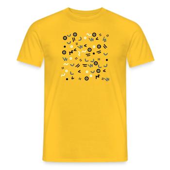 Abstract Pattern 03 - T-shirt homme - jaune - Devant - AI Model Male 178 dark (178cm)