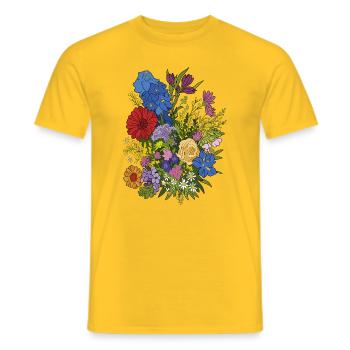 Summer bouquet - Men's T-Shirt - yellow - Front - AI Model Male 178 dark (178cm)