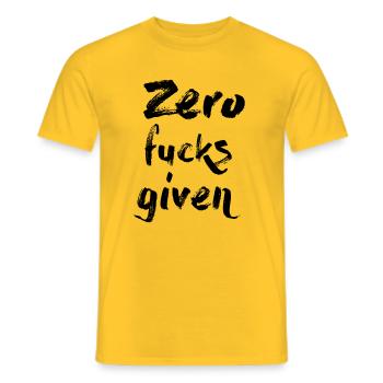 Zero Fucks Given - T-shirt homme - jaune - Devant - AI Model Male 178 dark (178cm)