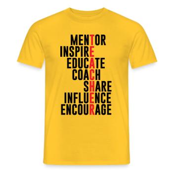 Teacher - Men's T-Shirt - yellow - Front - AI Model Male 178 dark (178cm)