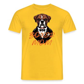 BOXER MOM - Men's T-Shirt - yellow - Front - AI Model Male 178 dark (178cm)