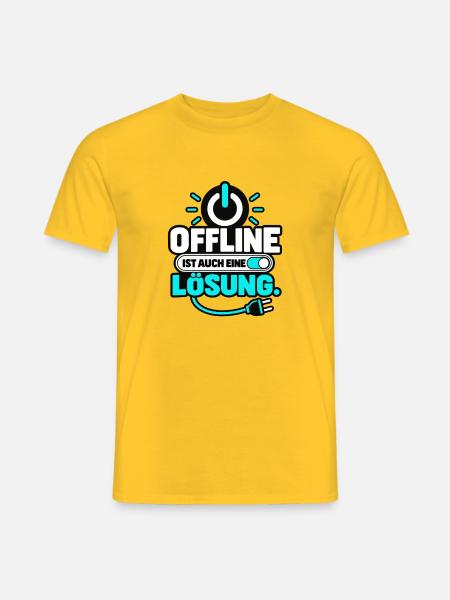 Offline ist auch eine Lösung - Männer T-Shirt - Gelb