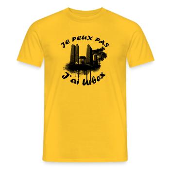 je peux pas j'ai urbex BEST-SELLER 🌟🌟 - T-shirt homme - jaune - Devant - AI Model Male 178 dark (178cm)
