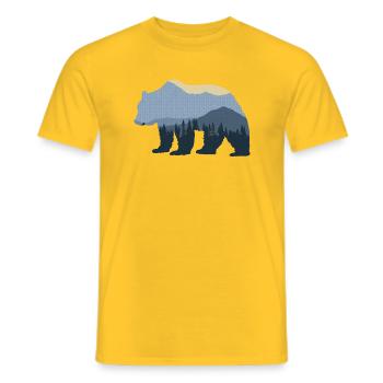 Forest Bear - Men's T-Shirt - yellow - Front - AI Model Male 178 dark (178cm)