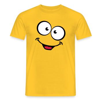 Visage souriant - T-shirt homme - jaune - Devant - AI Model Male 178 dark (178cm)