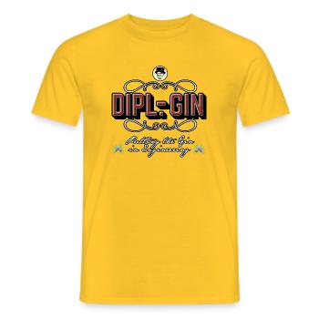 Gin-T-Shirt Dipl.-Gin - Männer T-Shirt - Gelb - Vorne - AI Model Male 178 dark (178cm)