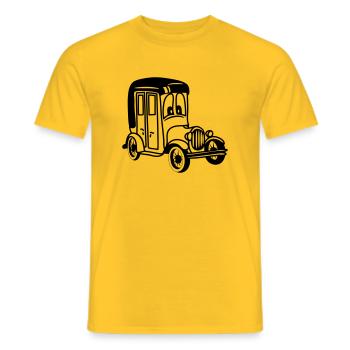 oldie classic car car car car funny - Men's T-Shirt - yellow - Front - AI Model Male 178 dark (178cm)