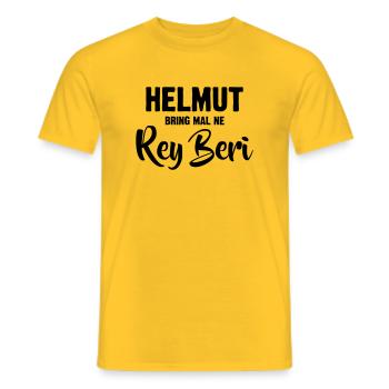 HELMUT, BRING MAL NE REY BERI - Männer T-Shirt - Gelb - Vorne - AI Model Male 178 dark (178cm)
