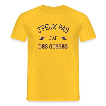 J'peux pas j'ai des gosses - T-shirt homme - jaune - Devant - AI Model Male 178 dark (178cm)