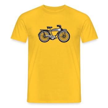 Beach Cruiser bicycle 01_black white - Men's T-Shirt - yellow - Front - AI Model Male 178 dark (178cm)