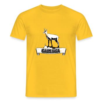 Gamsjaga Gämse Vintage - Männer T-Shirt - Gelb - Vorne - AI Model Male 178 dark (178cm)