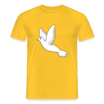 Taube - Männer T-Shirt - Gelb - Vorne - AI Model Male 178 dark (178cm)