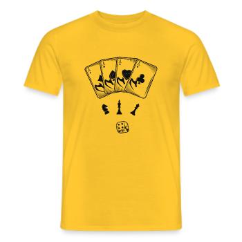 Boardgame Chess Backgammon Game Night - Men's T-Shirt - yellow - Front - AI Model Male 178 dark (178cm)