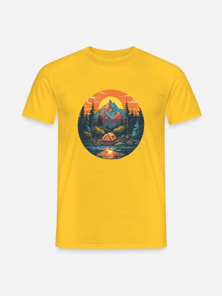 Camping - Männer T-Shirt - Gelb