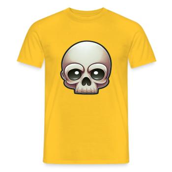 Schädel-Schabernack: Cartoon-Totenkopf - Männer T-Shirt - Gelb - Vorne - AI Model Male 178 dark (178cm)