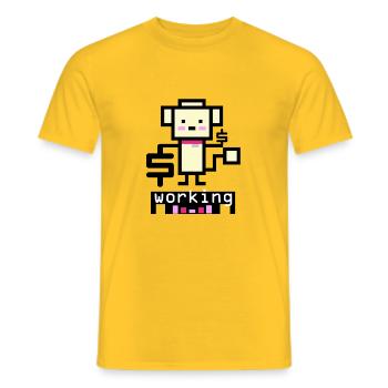 Poodle working - Men's T-Shirt - yellow - Front - AI Model Male 178 dark (178cm)