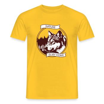 nature is my home - Men's T-Shirt - yellow - Front - AI Model Male 178 dark (178cm)