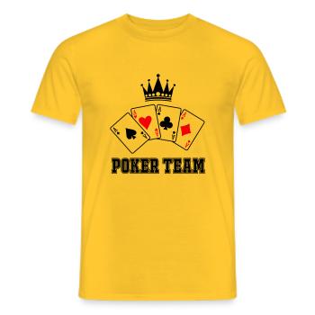 Équipe de poker - T-shirt homme - jaune - Devant - AI Model Male 178 dark (178cm)
