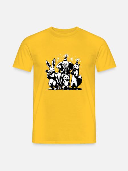 Party Volk Feier | Partytiere - Männer T-Shirt - Gelb
