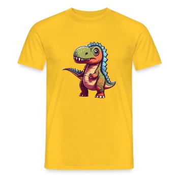 T-Rex confus - T-shirt homme - jaune - Devant - AI Model Male 178 dark (178cm)