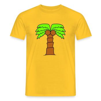Palm Tree Island Tree Beach Holiday Coconut Sea Cool - Men's T-Shirt - yellow - Front - AI Model Male 178 dark (178cm)