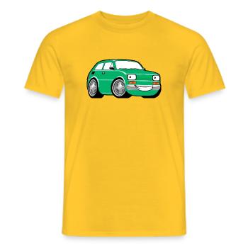 voiture de course vert dessin animé enfant en bas âge classique - T-shirt homme - jaune - Devant - AI Model Male 178 dark (178cm)