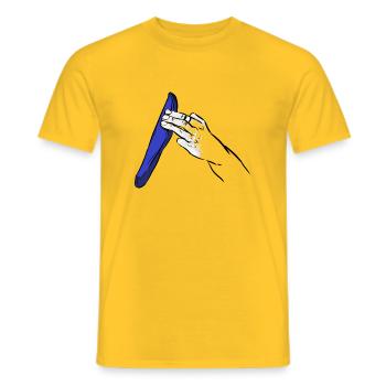 Prise escalade - T-shirt homme - jaune - Devant - AI Model Male 178 dark (178cm)