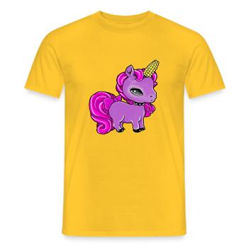 Uni (corn) - Men's T-Shirt - yellow - Front - AI Model Male 178 dark (178cm)