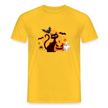 Halloween - Männer T-Shirt - Gelb - Vorne - AI Model Male 178 dark (178cm)