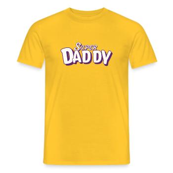Super, Daddy, Vater, Familienvater, Papa, Ehemann - Männer T-Shirt - Gelb - Vorne - AI Model Male 178 dark (178cm)