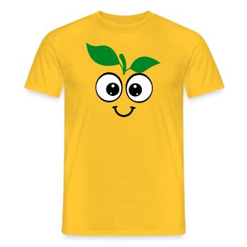 Lemon Costume Face Funny Fruit Fruit Carnival - Men's T-Shirt - yellow - Front - AI Model Male 178 dark (178cm)