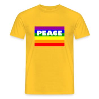 peace flagge no war peacezeichen frieden love - Männer T-Shirt - Gelb - Vorne - AI Model Male 178 dark (178cm)