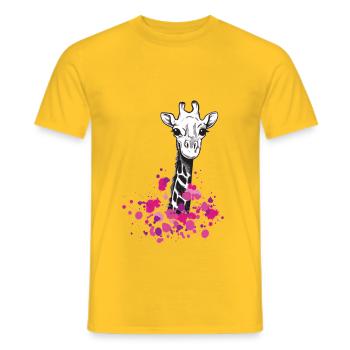Giraffenklekse - T-shirt homme - jaune - Devant - AI Model Male 178 dark (178cm)