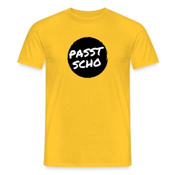 Passt scho - kann heißen "geht klar" oda a net ;) - Männer T-Shirt - Gelb - Vorne - AI Model Male 178 dark (178cm)