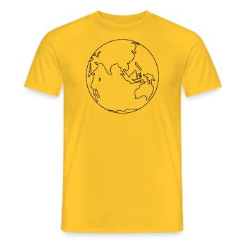 Erde - Männer T-Shirt - Gelb - Vorne - AI Model Male 178 dark (178cm)