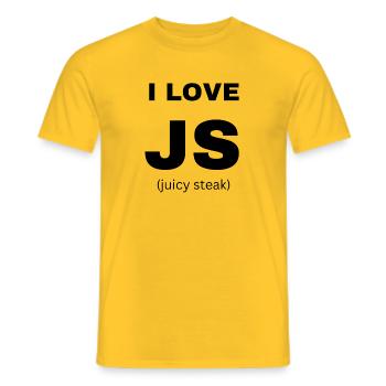JavaScript web developer funny programming - Men's T-Shirt - yellow - Front - AI Model Male 178 dark (178cm)