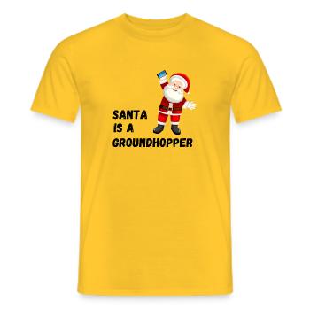 Santa is a Groundhopper - Men's T-Shirt - yellow - Front - AI Model Male 178 dark (178cm)