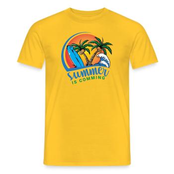summer is coming - Männer T-Shirt - Gelb - Vorne - AI Model Male 178 dark (178cm)