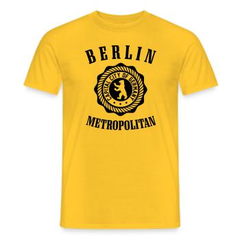 BERLIN METROPOLITAN CITY - T-shirt homme - jaune - Devant - AI Model Male 178 dark (178cm)