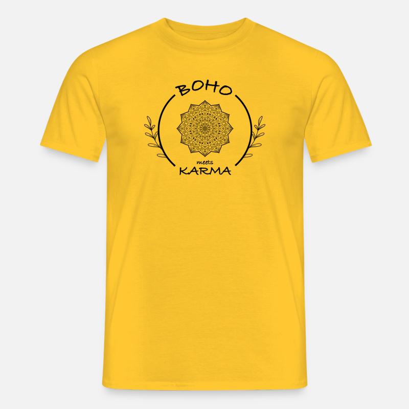 Boho meets Karma - Männer T-Shirt - Gelb